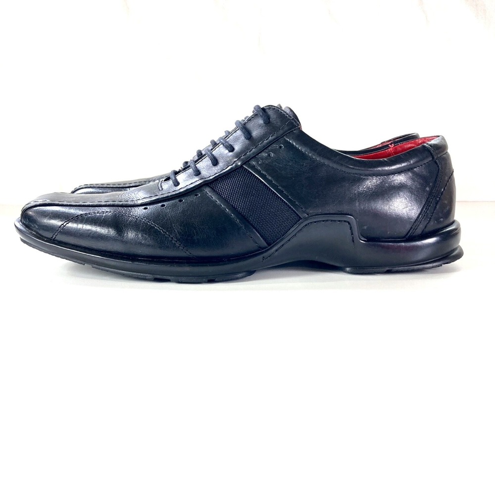 HipOppotamus Comfort Plus Hybrid Leather Oxford 12 Square Toe Shoe Italy Black
